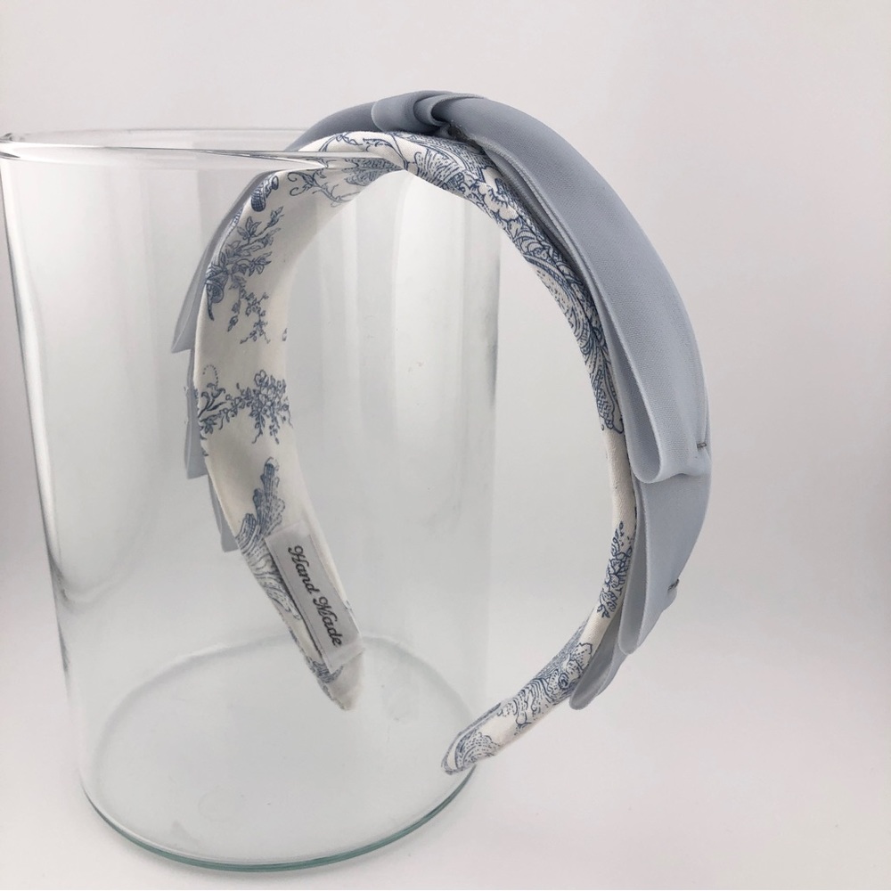 Sheer Ribbon Headband, New, Handmade - Light Blue